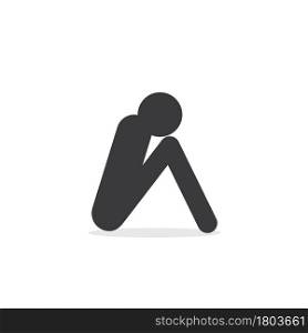 icon of sad or hopeless people vector illustration concept design template
