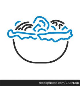 Icon Of Salad In Plate. Editable Bold Outline With Color Fill Design. Vector Illustration.