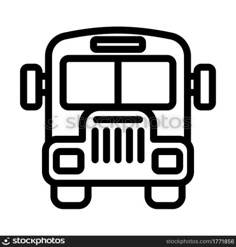 Icon Of School Bus. Editable Bold Outline Design. Vector Illustration.