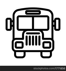 Icon Of School Bus. Editable Bold Outline Design. Vector Illustration.