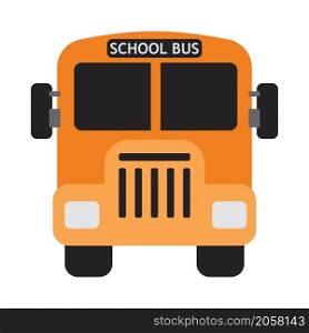 Icon Of School Bus. Flat Color Design. Vector Illustration.