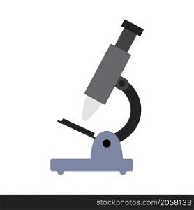 Icon Of School Microscope. Flat Color Design. Vector Illustration.