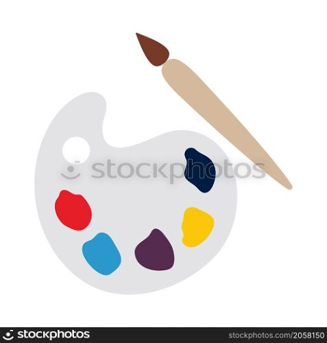Icon Of School Palette. Flat Color Design. Vector Illustration.