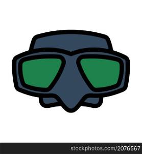 Icon Of Scuba Mask. Editable Bold Outline With Color Fill Design. Vector Illustration.