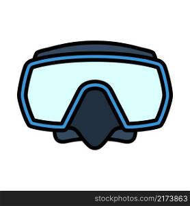 Icon Of Scuba Mask. Editable Bold Outline With Color Fill Design. Vector Illustration.