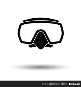Icon of scuba mask . White background with shadow design. Vector illustration.