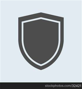Icon of shield. Defense, protection or safety symbol, vector sign