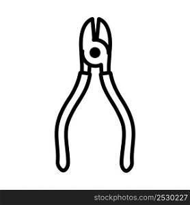 Icon Of Side Cutters. Bold outline design with editable stroke width. Vector Illustration.