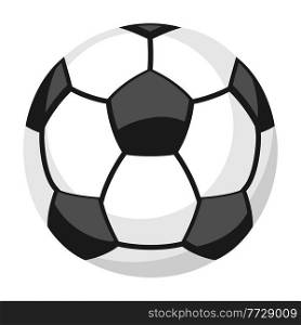 Icon of soccer ball ball in flat style. Stylized sport equipment image.. Icon of soccer ball ball in flat style. Stylized sport equipment illustration.