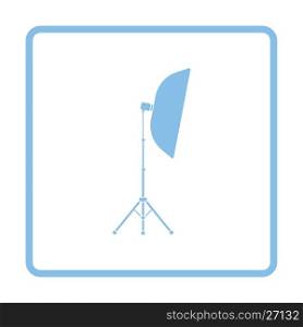 Icon of softbox light. Blue frame design. Vector illustration.