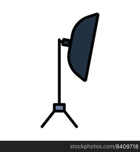 Icon Of Softbox Light. Editable Bold Outline With Color Fill Design. Vector Illustration.