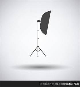 Icon of softbox light on gray background, round shadow. Vector illustration.