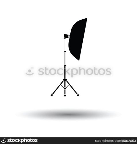 Icon of softbox light. White background with shadow design. Vector illustration.