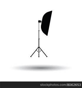 Icon of softbox light. White background with shadow design. Vector illustration.