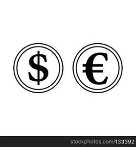 Icon of Stack of coins. Thin line design. Vector illustration.