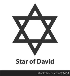 Icon of Star of David symbol. Judaism religion sign