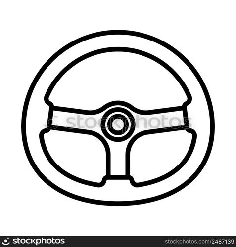 Icon Of Steering Wheel. Bold outline design with editable stroke width. Vector Illustration.