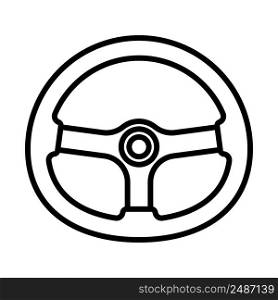 Icon Of Steering Wheel. Bold outline design with editable stroke width. Vector Illustration.