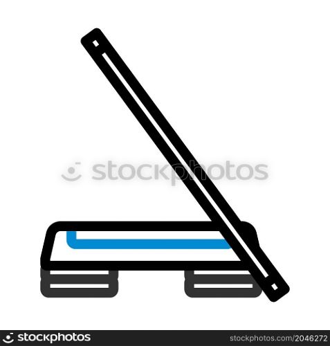 Icon Of Step Board And Stick. Bold outline design with editable stroke width. Vector Illustration.