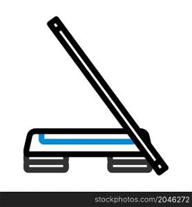 Icon Of Step Board And Stick. Bold outline design with editable stroke width. Vector Illustration.