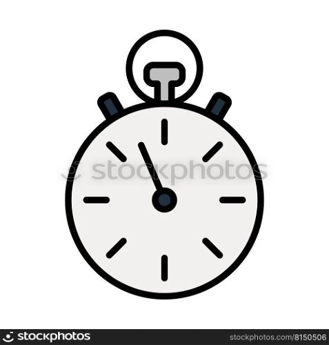 Icon Of Stopwatch. Editable Bold Outline With Color Fill Design. Vector Illustration.