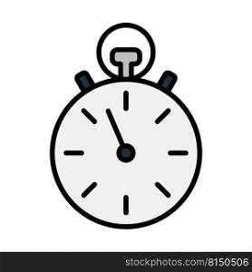 Icon Of Stopwatch. Editable Bold Outline With Color Fill Design. Vector Illustration.