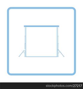 Icon of studio photo background. Blue frame design. Vector illustration.