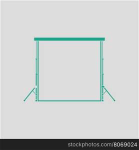 Icon of studio photo background. Gray background with green. Vector illustration.