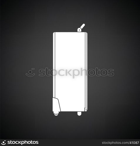 Icon of studio photo light bag. Black background with white. Vector illustration.