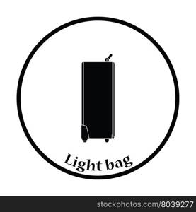 Icon of studio photo light bag. Thin circle design. Vector illustration.