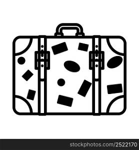 Icon Of Suitcase. Bold outline design with editable stroke width. Vector Illustration.