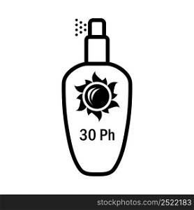 Icon Of Sun Protection Spray. Bold outline design with editable stroke width. Vector Illustration.
