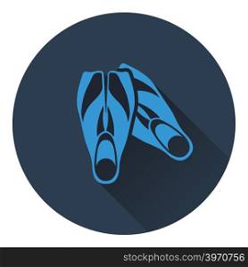 Icon of swimming flippers . Flat design. Vector illustration.