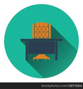 Icon of Table and armchair. Flat design. Vector illustration.