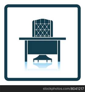 Icon of Table and armchair. Shadow reflection design. Vector illustration.