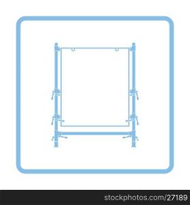 Icon of table for object photography. Blue frame design. Vector illustration.