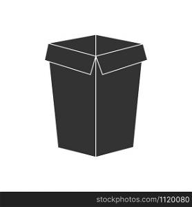 icon of the box with an open top. Isolated on white background in flat design style.