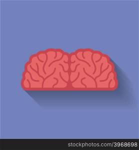 Icon of the brain. Flat style