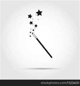 Icon of the magician&rsquo;s magic wand. A wand for magic and miracles. Flat style.