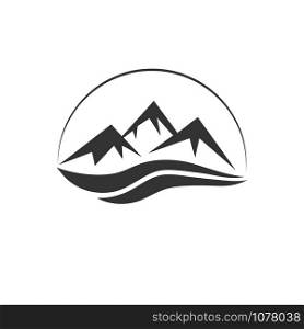 icon of the mountains, a flat simple design.