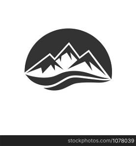 icon of the mountains, a flat simple design.