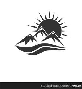 icon of the mountains. Simple flat design