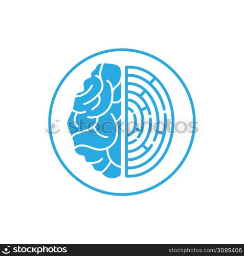 icon of the reality logo. Half of the brain and spirals. Vector illustration.