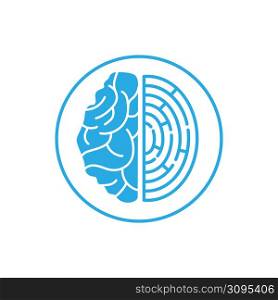 icon of the reality logo. Half of the brain and spirals. Vector illustration.