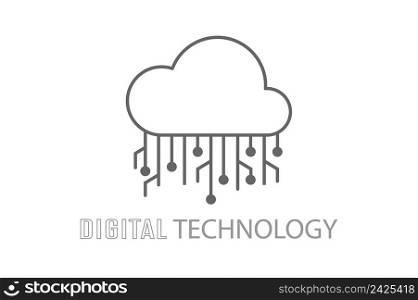 icon of the virtual network or electronic cloud. Vector illustration for a web site, web application or technology company.