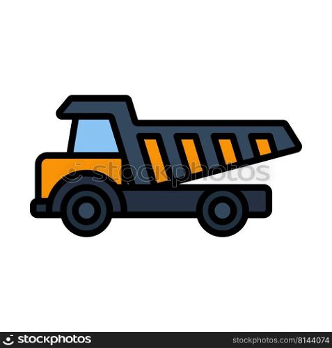 Icon Of Tipper. Editable Bold Outline With Color Fill Design. Vector Illustration.
