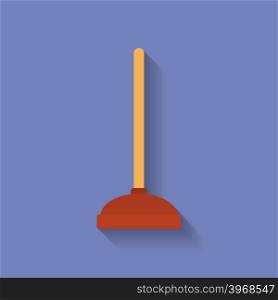 Icon of Toilet plunger. Flat style. Vector illustration. Icon of Toilet plunger. Flat style