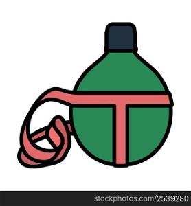 Icon Of Touristic Flask. Editable Bold Outline With Color Fill Design. Vector Illustration.