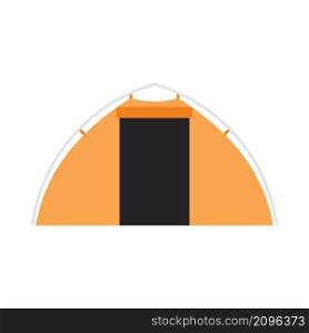 Icon Of Touristic Tent. Flat Color Design. Vector Illustration.