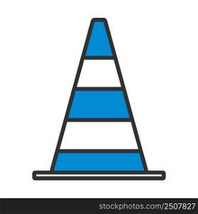 Icon Of Traffic Cone. Editable Bold Outline With Color Fill Design. Vector Illustration.